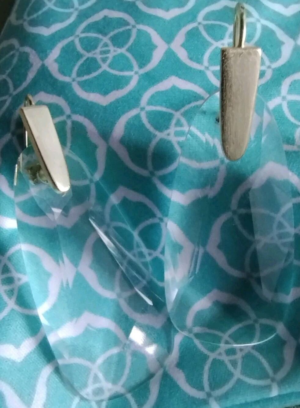 Kendra Scott NEW Maize Clear Faceted Crystal Stones Brushed Light Gold Earrings